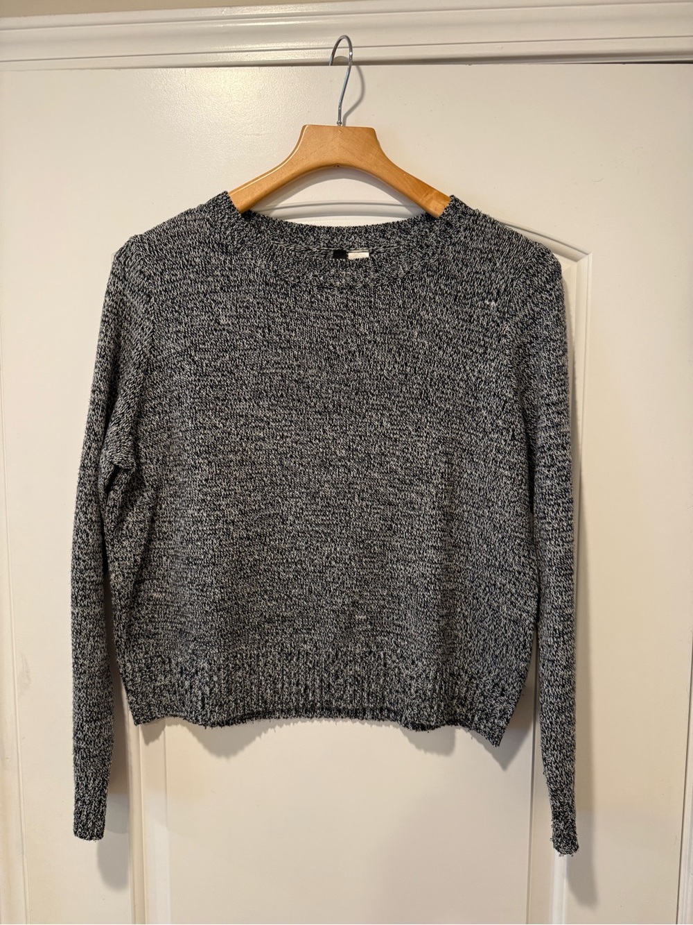 Divided Marled Black & White Crewneck Sweater